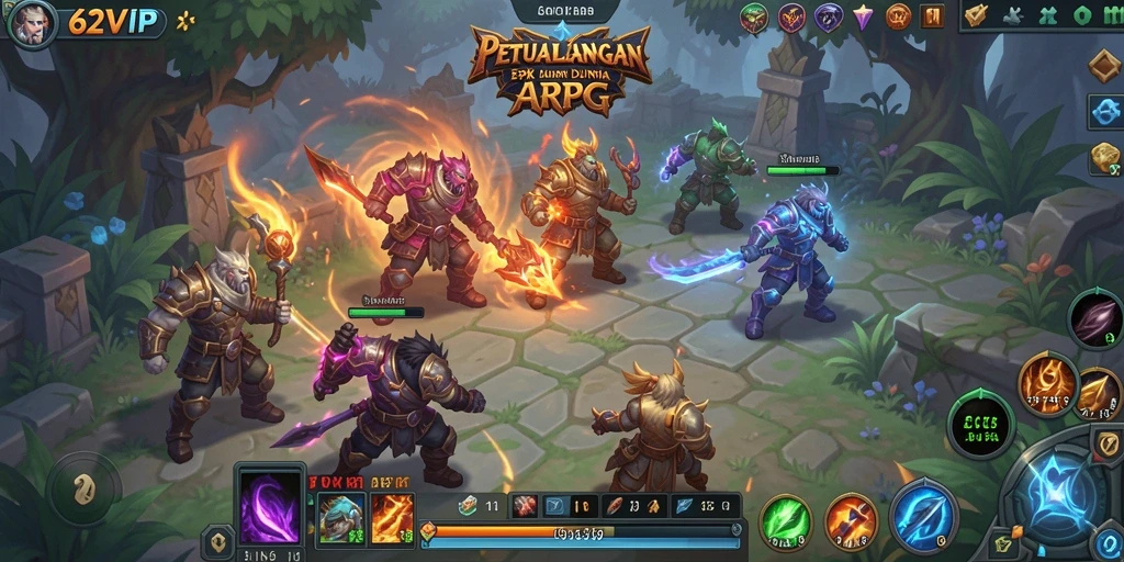 Tampilan gameplay menakjubkan dari 62VIP dalam mode ARPG.