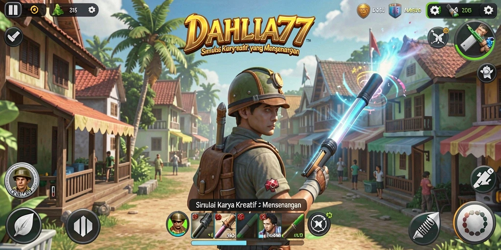Screenshot DAHLIA77 menampilkan momen seru gameplay simulasi yang mendebarkan.