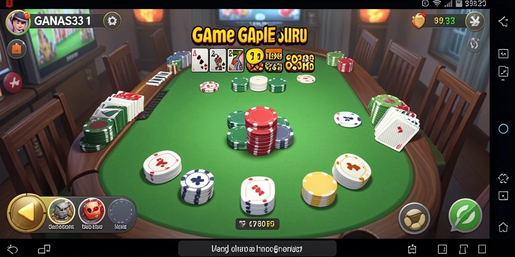 Screenshot gameplay seru dari game Gaple GANAS33.