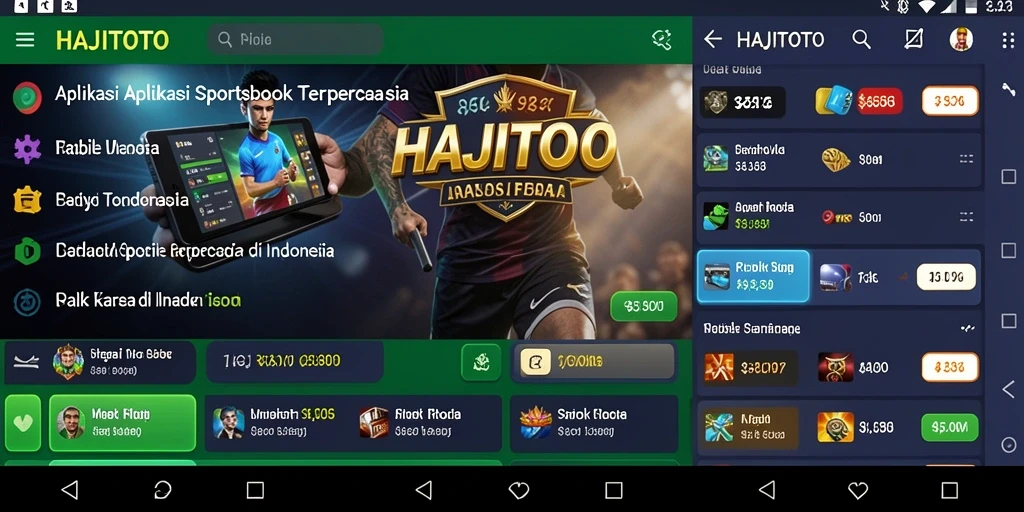 Tampilan layar utama HAJITOTO dengan opsi taruhan olahraga.