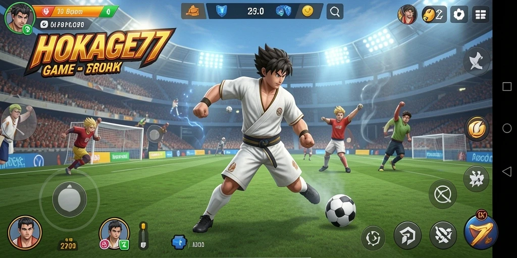 Tampilan gameplay menarik di HOKAGE77 yang menunjukkan aksi olahraga.