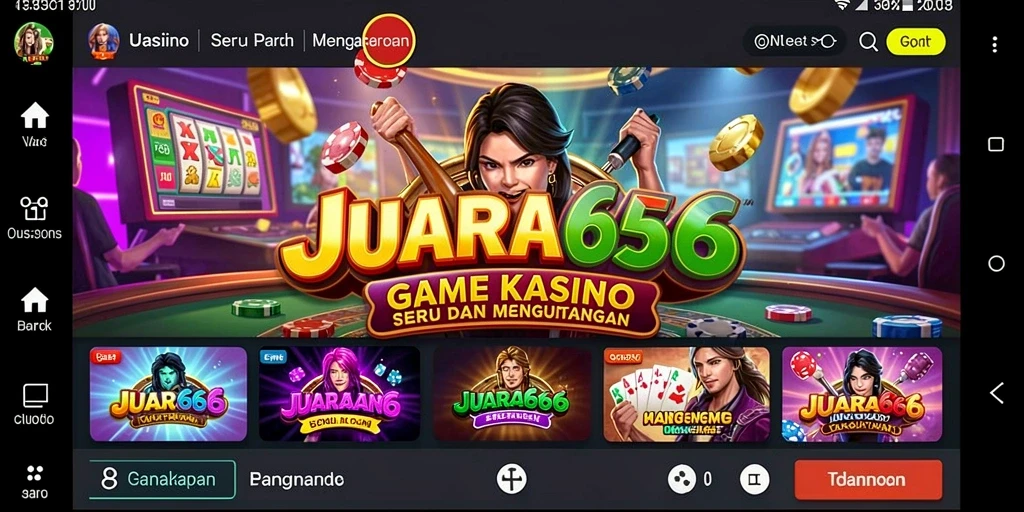 Screenshot utama JUARA666 menampilkan gameplay Kasino yang menarik.