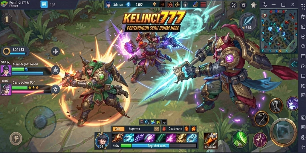 Gameplay seru KELINCI777 dalam aksi seru battle MOBA.