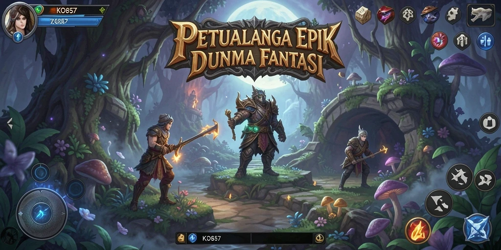 Tangkapan layar menunjukkan aksi seru dan dunia dalam KO857.
