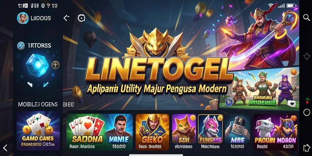 Tampilan antarmuka utama aplikasi LINETOGEL yang mudah digunakan.