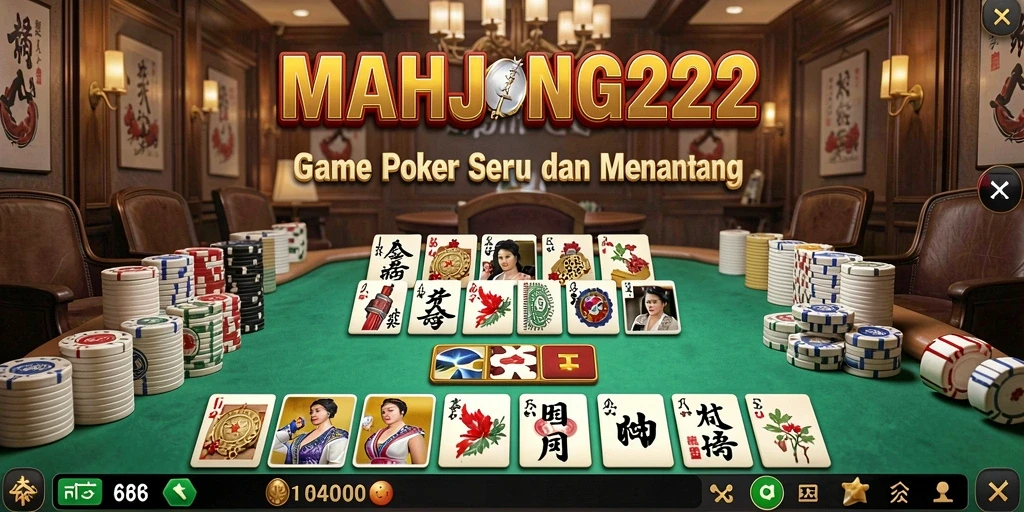 Tampilan permainan poker yang seru di MAHJONG222.