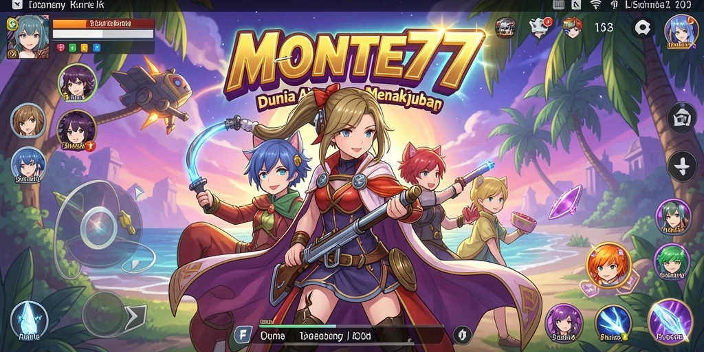 Tampilan menarik dalam screenshot MONTE77 yang menunjukkan aksi karakter Anime.