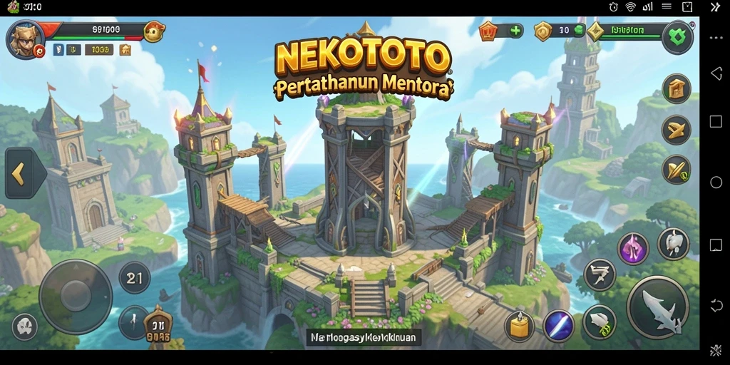 Tampilan gameplay NEKOTOTO yang mendebarkan saat melawan musuh.
