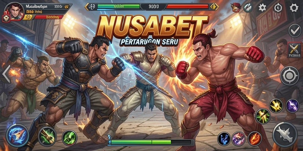 Gameplay NUSABET menampilkan pertarungan hebat dan karakter unik.