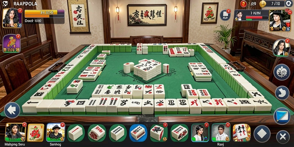 Tampilan gameplay seru dalam permainan Mahjong RAJAPOLA.