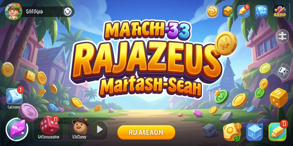 Tampilan dinamis dari gameplay RAJAZEUS yang menantang.