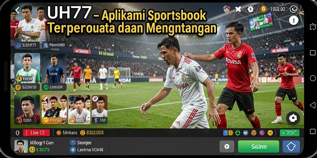 Tampilan gameplay UH77 menampilkan berbagai opsi taruhan olahraga.
