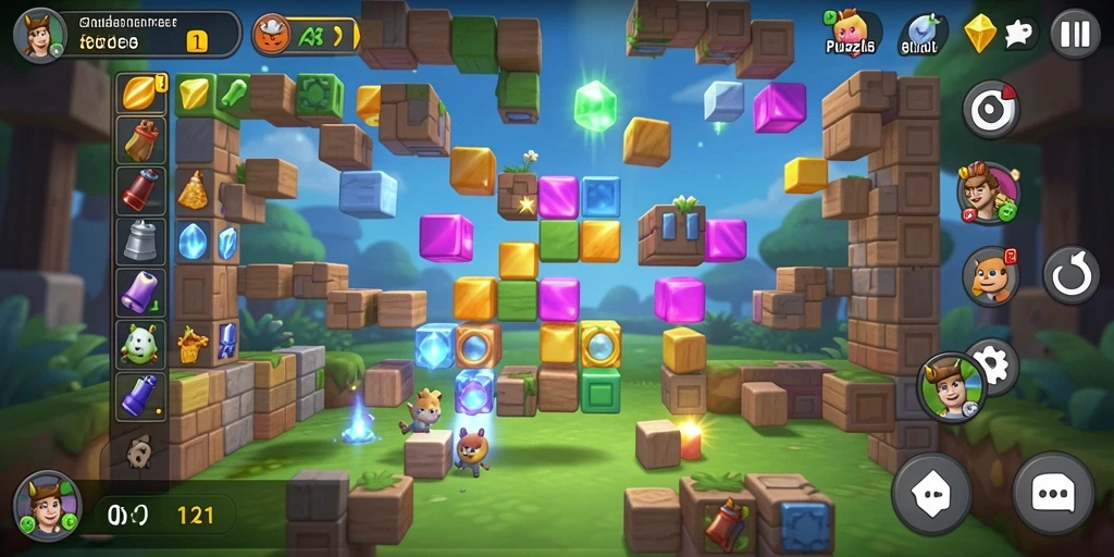 Tangkapan layar gameplay V21 dengan tantangan puzzle yang menarik.